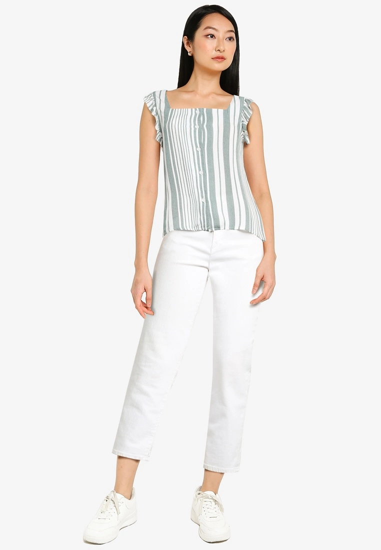 ZALORA BASICS Flutter Sleeves Square Neck Top - Billede 4