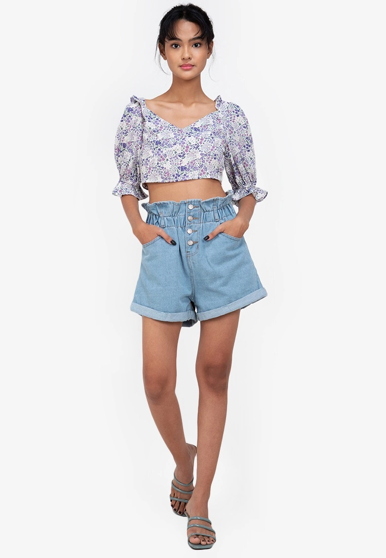 ZALORA BASICS Puff Sleeve Tie Back Top - Billede 4