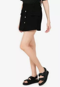 ZALORA BASICS Denim Button Up Skorts