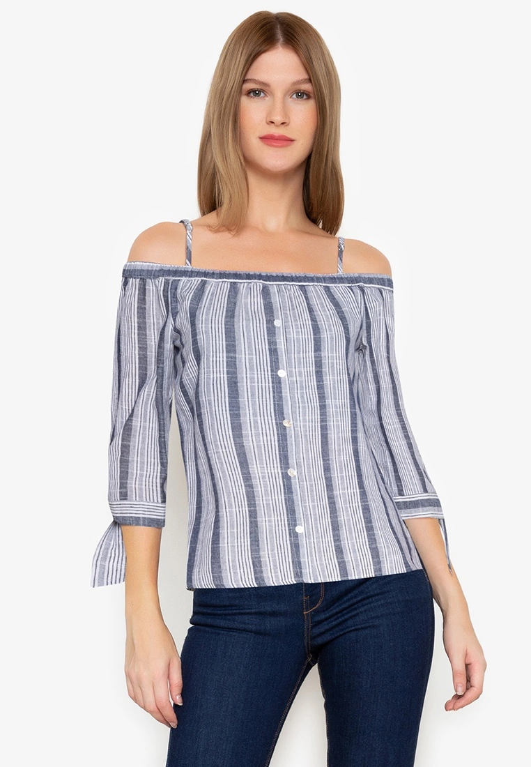 ZALORA BASICS Off Shoulder 3/4 Sleeve Top
