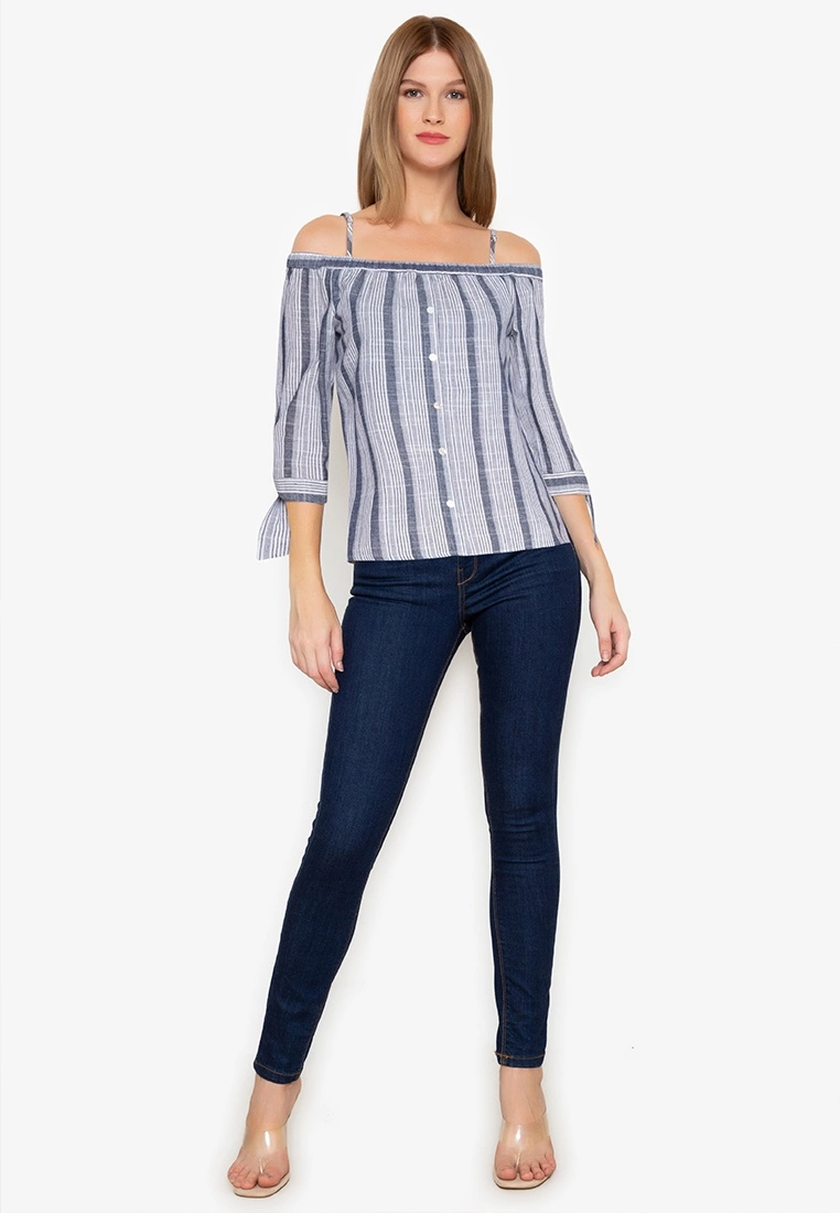 ZALORA BASICS Off Shoulder 3/4 Sleeve Top - Billede 4