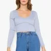 ZALORA BASICS Piping Detail Long Sleeve Top