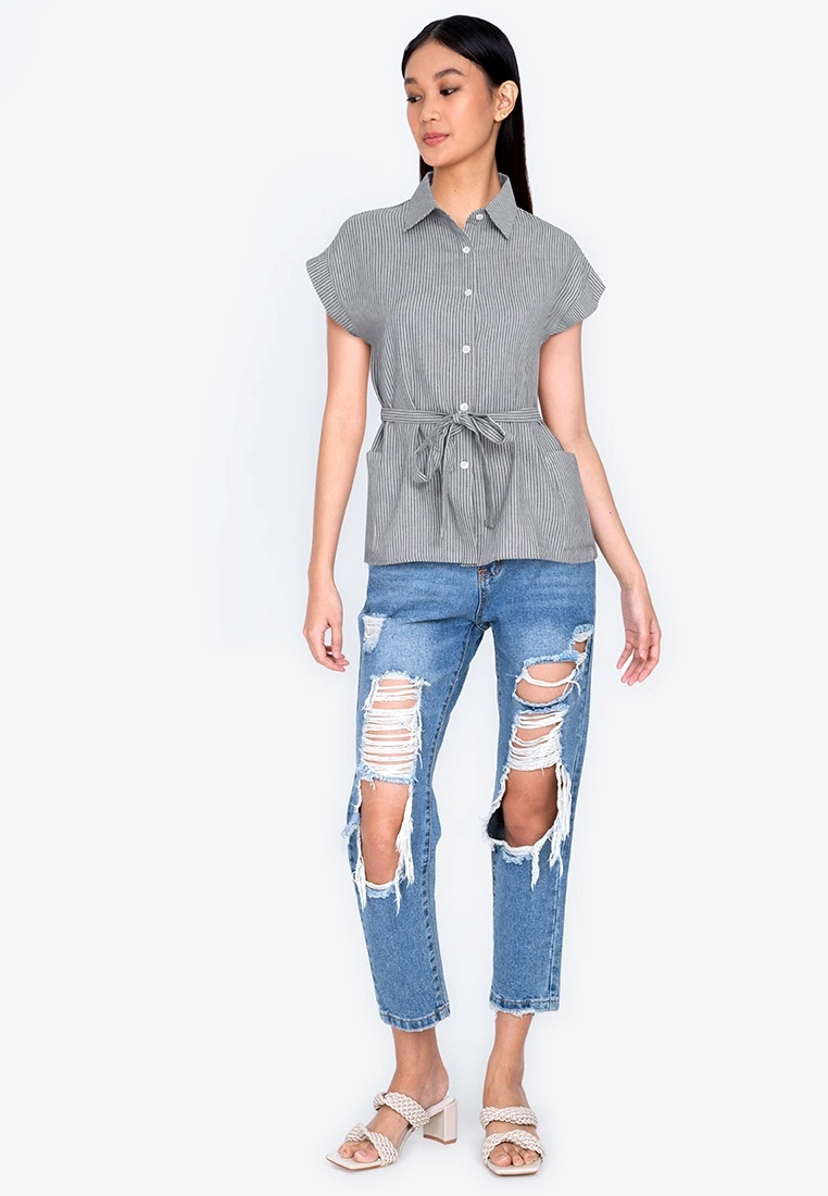 ZALORA BASICS Cuffed Sleeve Shirt with Pockets - Billede 4