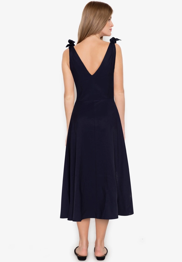 ZALORA BASICS Tie Straps Fit and Flare Midi Dress - Billede 2