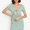 ZALORA BASICS Smocked Flutter Hem Mini Dress