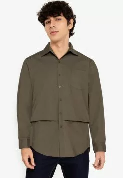 ZALORA BASICS Layered Effect Buttoned Shirt