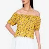 ZALORA BASICS Short Sleeve Off Shoulder Top