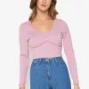 ZALORA BASICS Piping Detail Long Sleeve Top