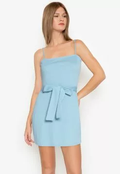 ZALORA BASICS Straight Neck Bodycon Dress