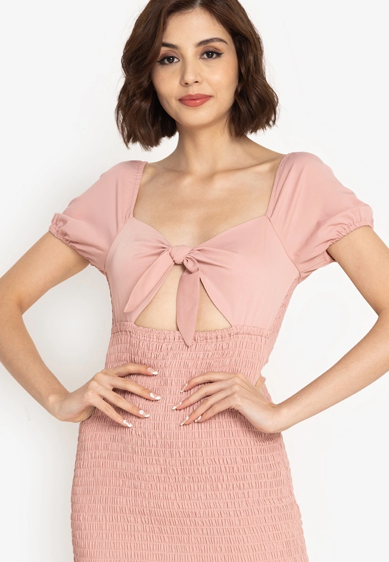 ZALORA BASICS Smocked Flutter Hem Mini Dress - Billede 3