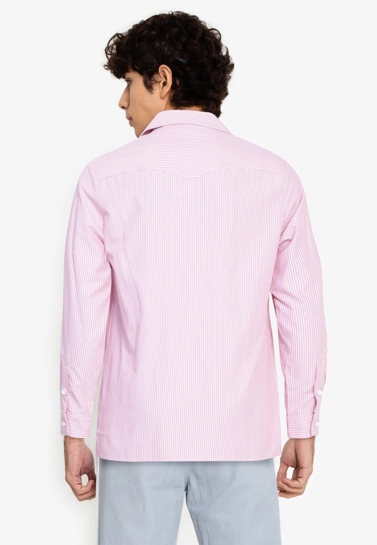 ZALORA BASICS Stripes Camp-Collar Shirt - Billede 2