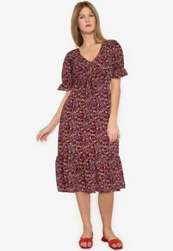 ZALORA BASICS Puff Sleeve Midi Dress