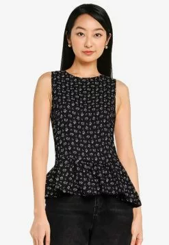 ZALORA BASICS Tie Back Peplum Top