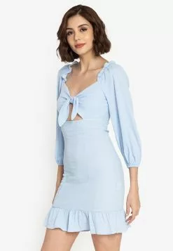 ZALORA BASICS Balloon Sleeve Cut Out Dress