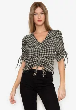 ZALORA BASICS Ruching Detail Short Sleeve Top