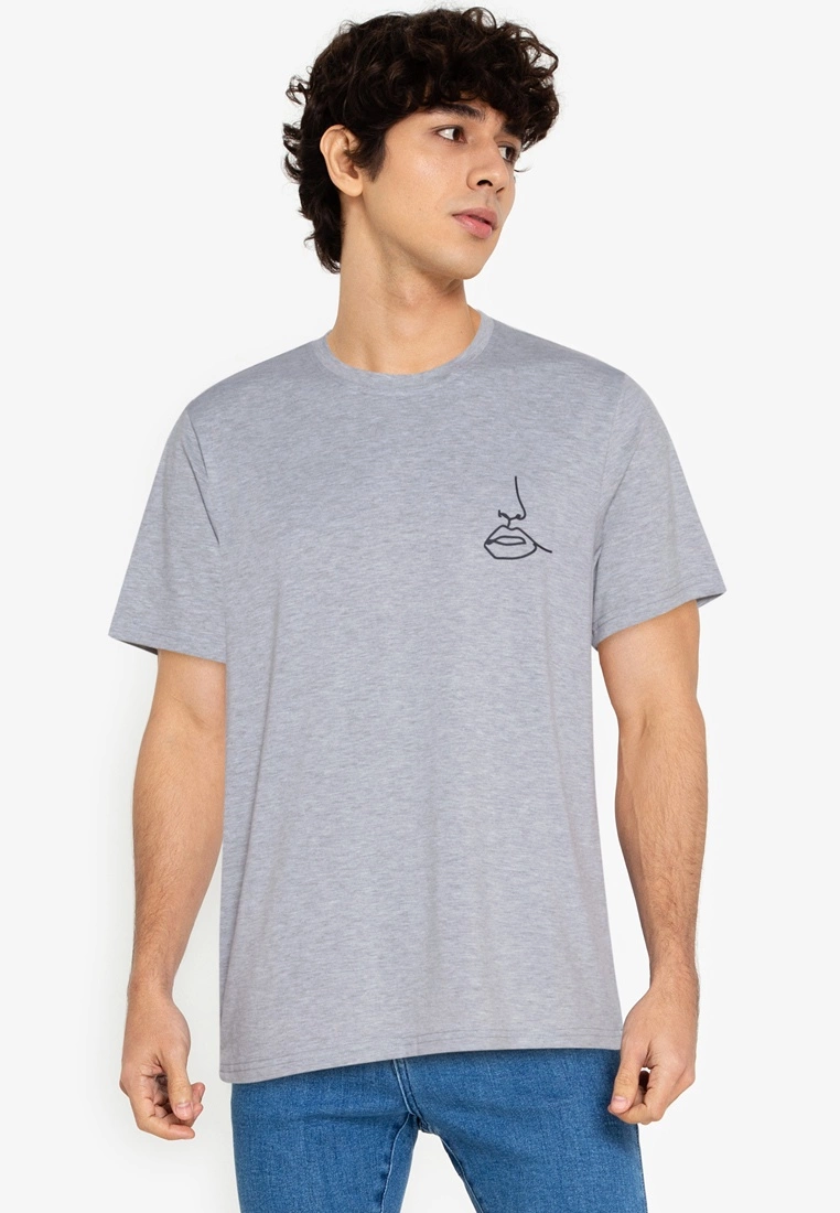 ZALORA BASICS Lips Linework T-Shirt