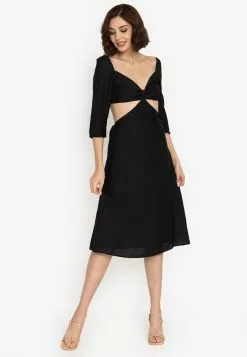 ZALORA BASICS Puff Sleeve Cut Out Dress