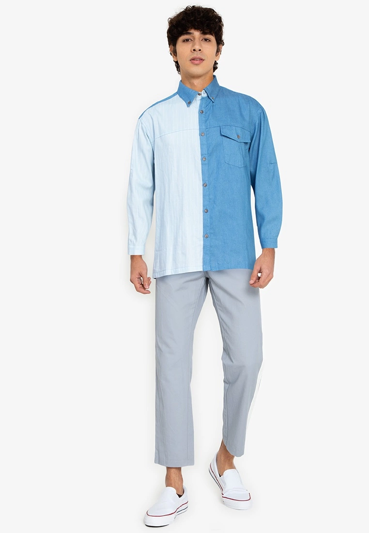 ZALORA BASICS Stripe Panel Shirt - Billede 4