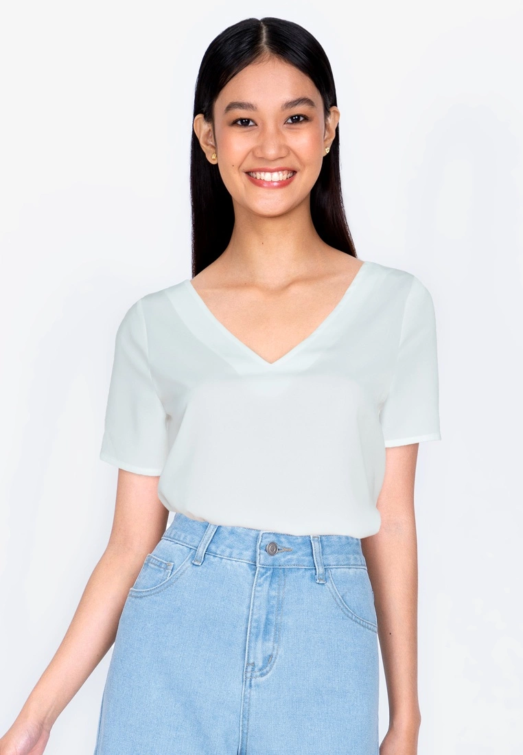 ZALORA BASICS T Back Short Sleeve Top