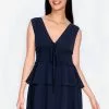 ZALORA BASICS Deep V Layered Hi-Low Dress