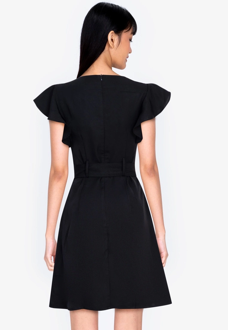 ZALORA BASICS Ruffle Sleeve Dress with Sash - Billede 2