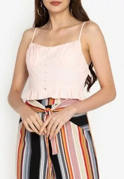 ZALORA BASICS Cami Peplum Crop Top