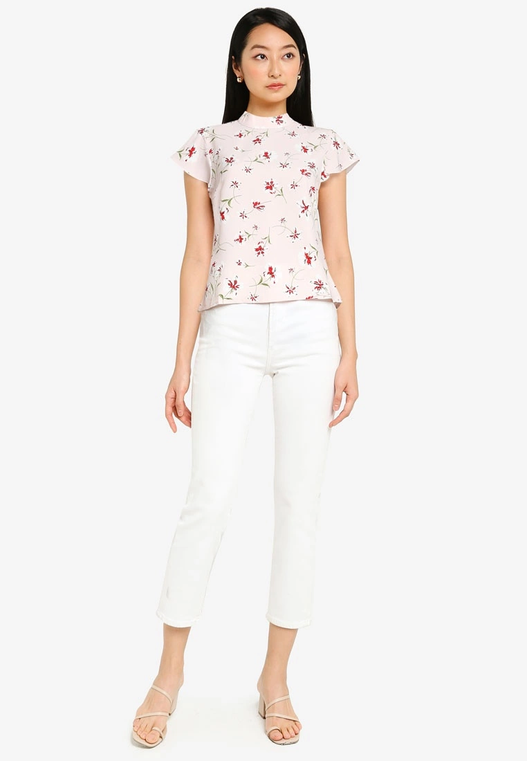 ZALORA BASICS Mock Neck Cap Sleeves Top - Billede 4