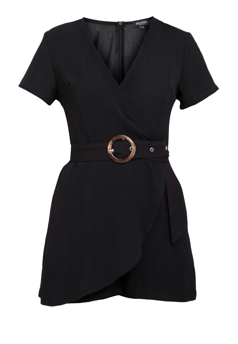 ZALORA BASICS V Neck Wrap Playsuit With Belt - Billede 5