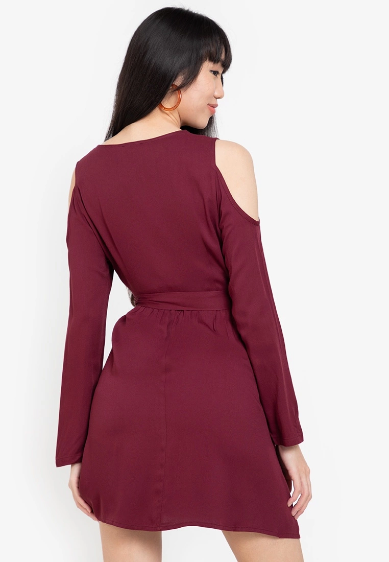 ZALORA BASICS Cold Shoulder Wrap Dress - Billede 2