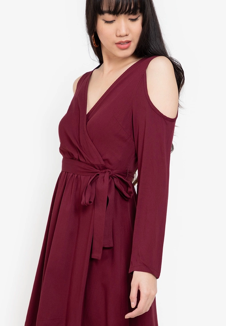 ZALORA BASICS Cold Shoulder Wrap Dress - Billede 3