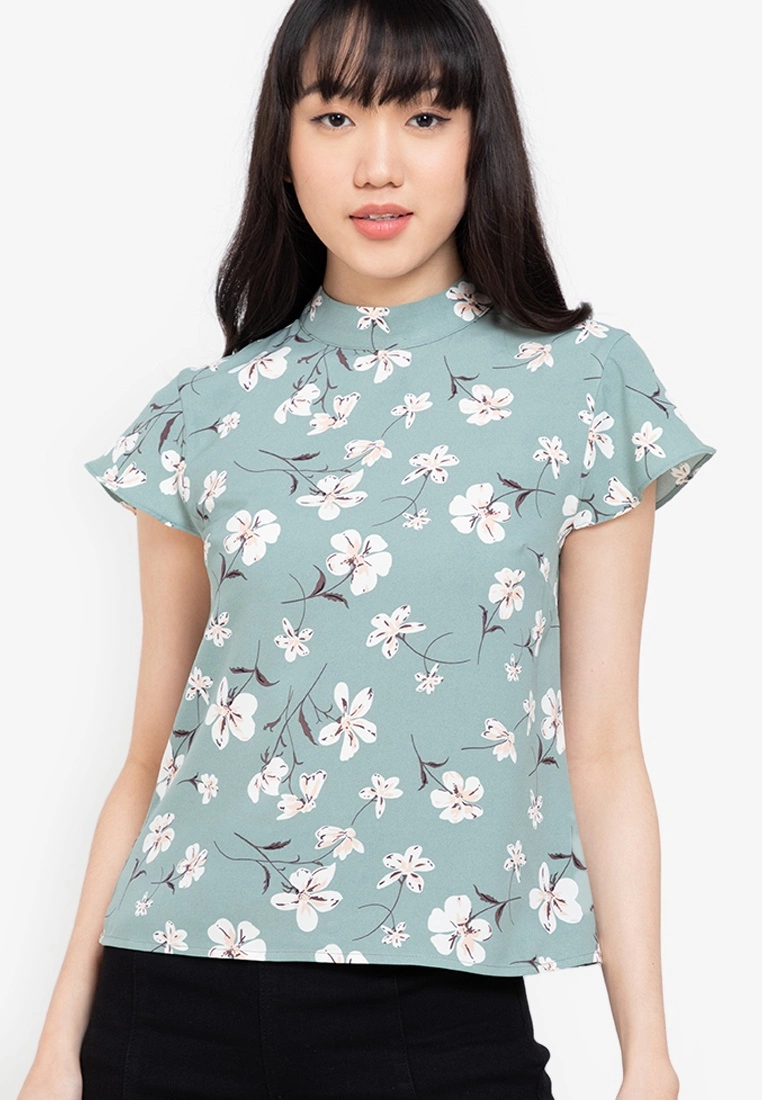 ZALORA BASICS Mock Neck Cap Sleeves Top - Billede 3