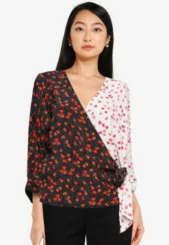 ZALORA BASICS Colourblock Wrap Top