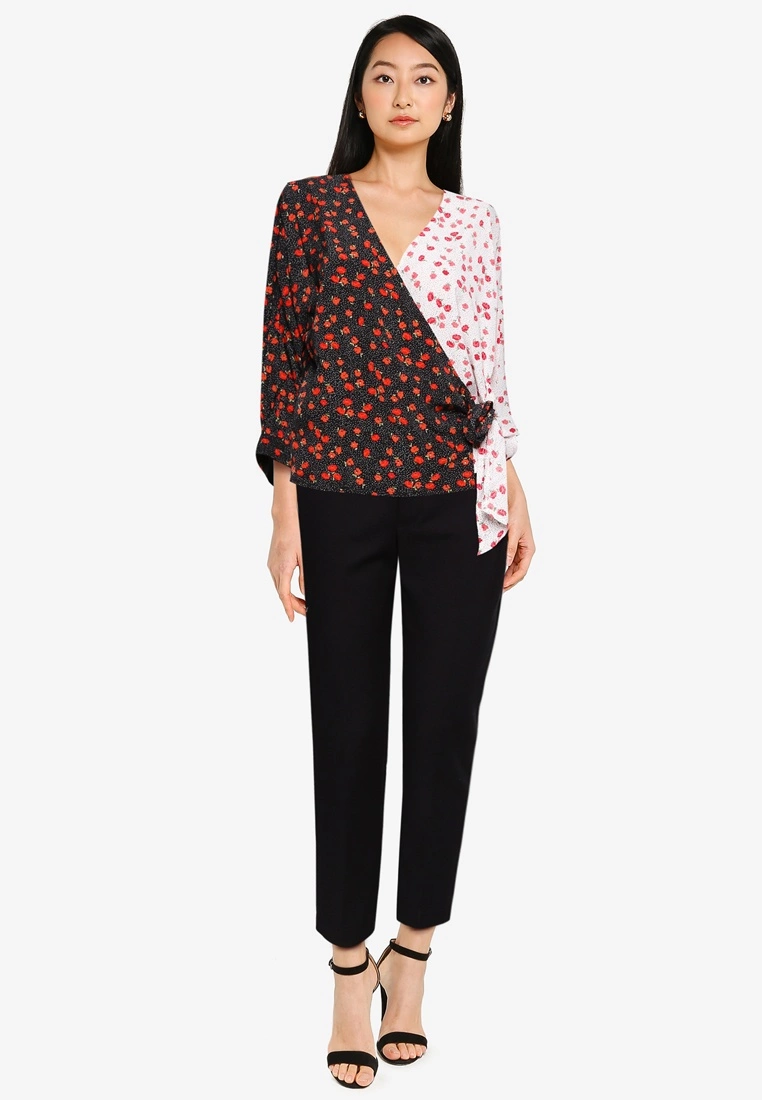 ZALORA BASICS Colourblock Wrap Top - Billede 4