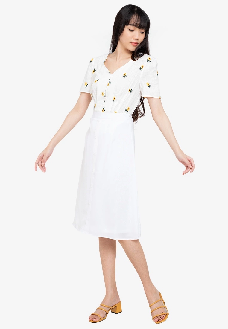 ZALORA BASICS Button Drape Skirt - Billede 4