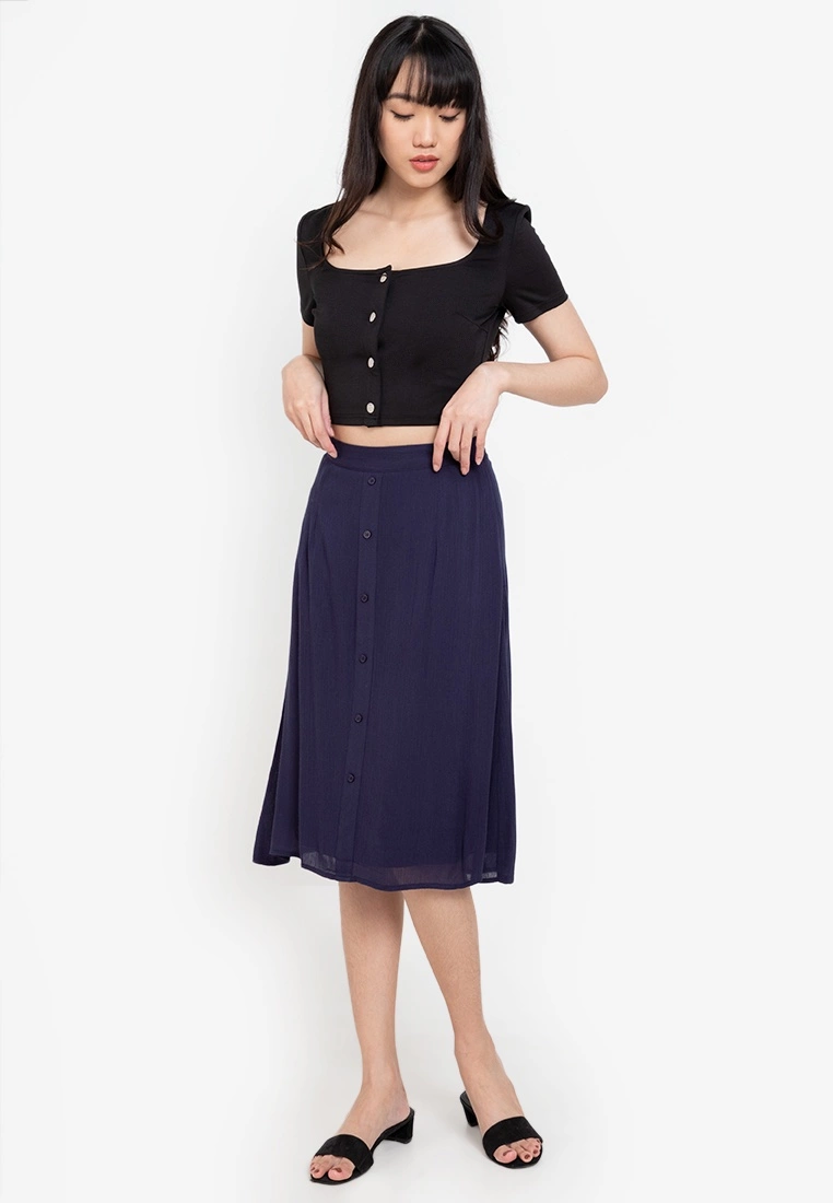 ZALORA BASICS Button Drape Skirt - Billede 4
