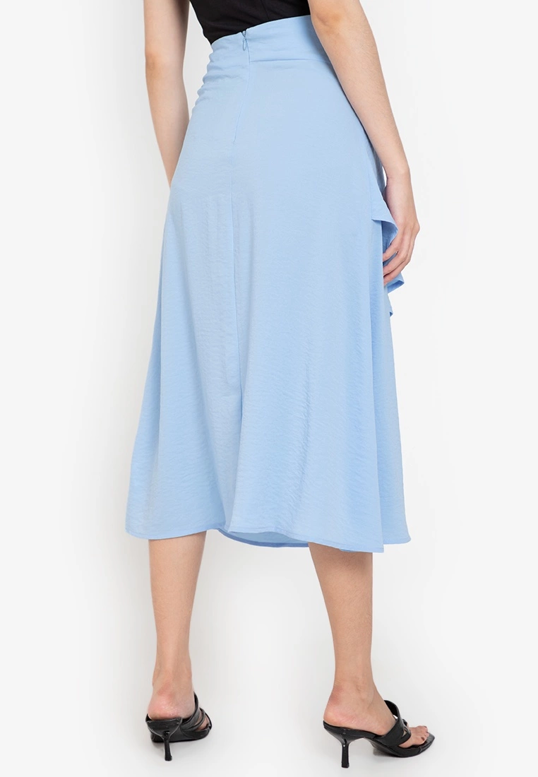 ZALORA BASICS Asymmetric Ruffle Midi Skirt - Billede 2