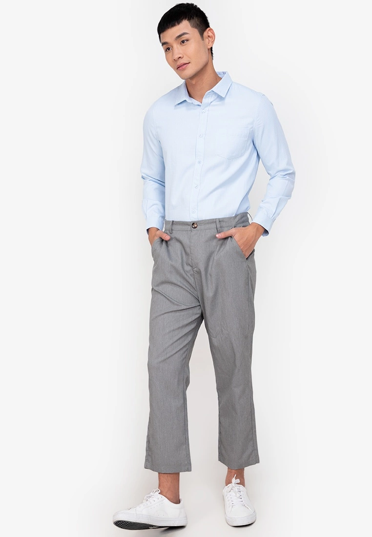 ZALORA BASICS Dobby Weave Long Sleeve Shirt - Billede 4