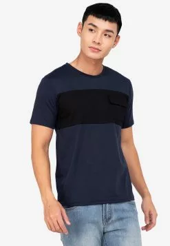 ZALORA BASICS Front Contrast Patch T-Shirt