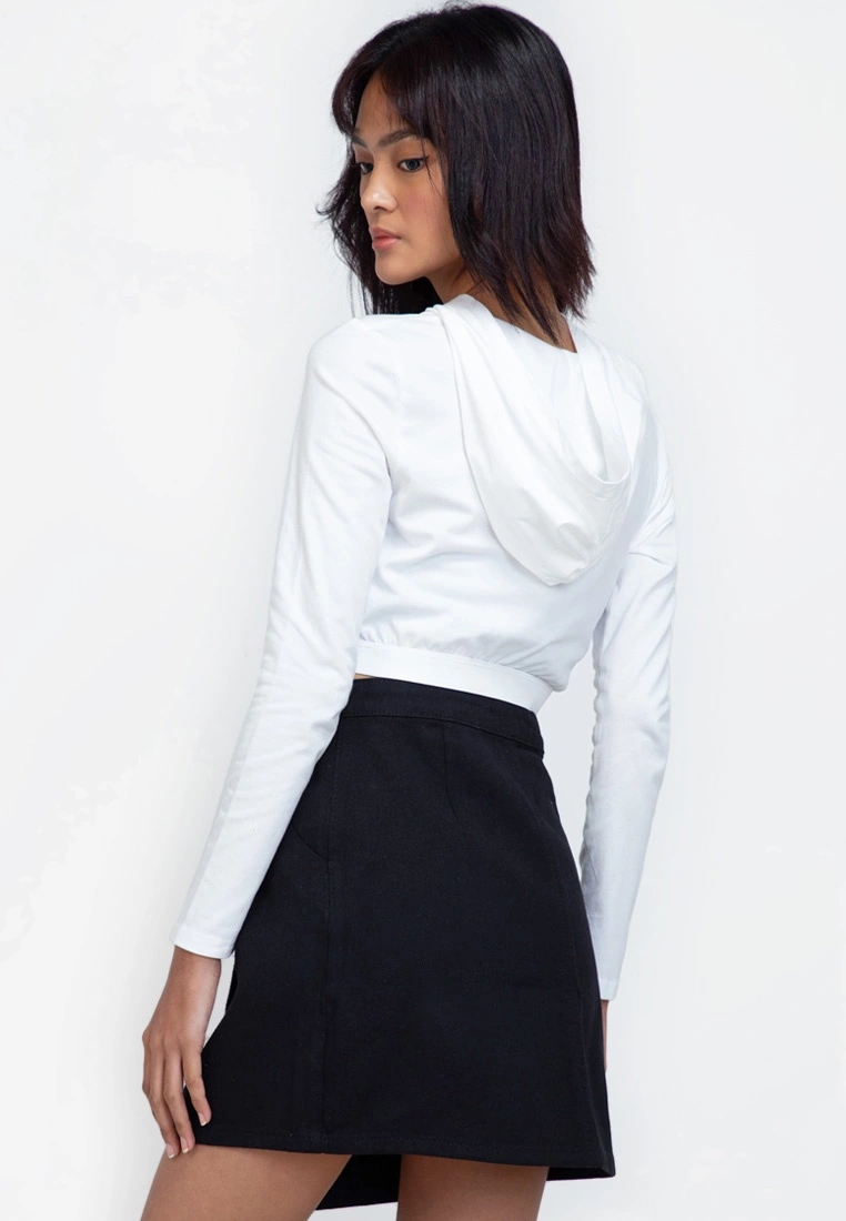 ZALORA BASICS Cut Out Hooded Cropped Top - Billede 2