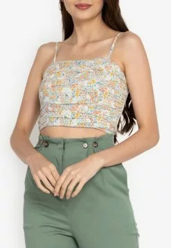 ZALORA BASICS Ruched Cami Crop Top