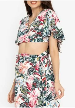 ZALORA BASICS Co-Ord Tie Back Crop Top