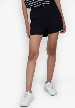 ZALORA BASICS Raw Hem Denim Shorts