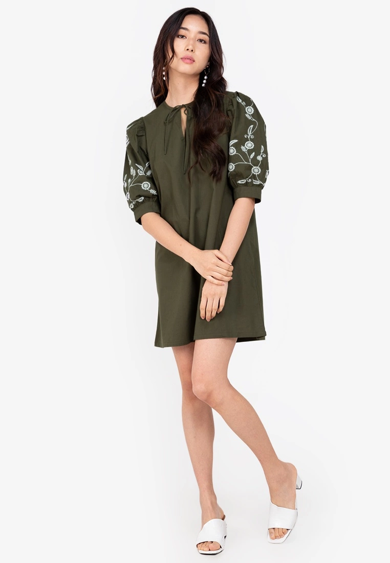 ZALORA BASICS Embroidey A-Line Mini Dress - Billede 4