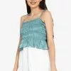 ZALORA BASICS Tie Straps Smock Detail Top