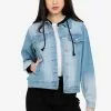 ZALORA BASICS Removable Hood Denim Jacket