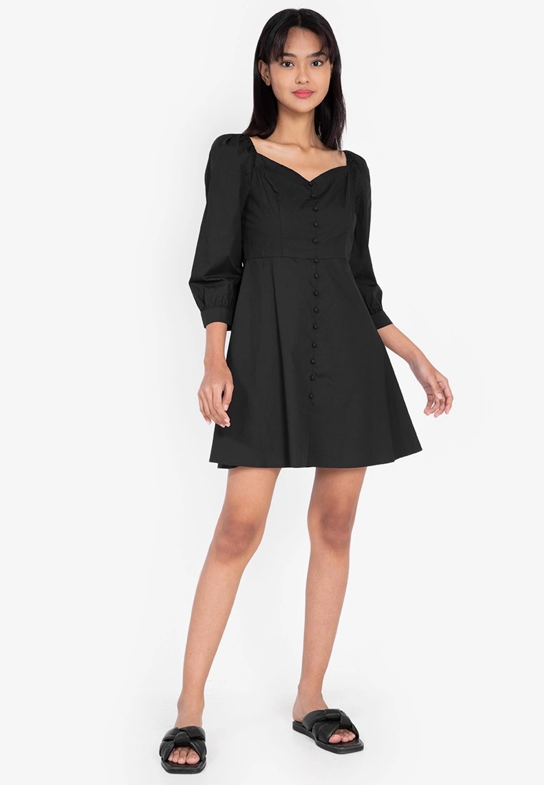 ZALORA BASICS Sweetheart Neckline Fit & Flare Dress - Billede 8