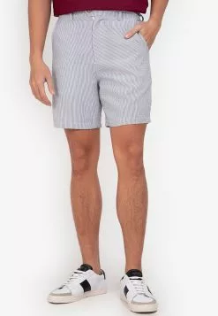 ZALORA BASICS Striped Seersucker Shorts