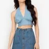 ZALORA BASICS Denim Halter Top