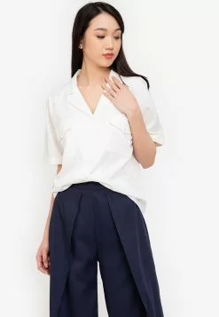 ZALORA BASICS Revere Collar Top
