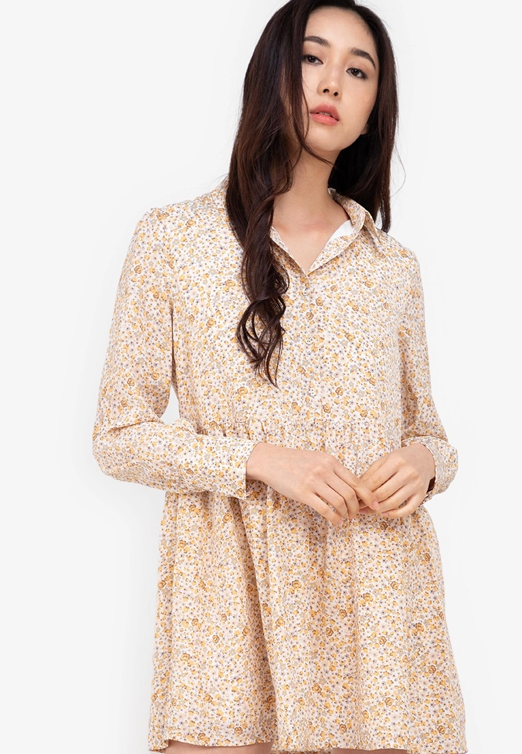 ZALORA BASICS Puff Sleeve Shirt Dress - Billede 3
